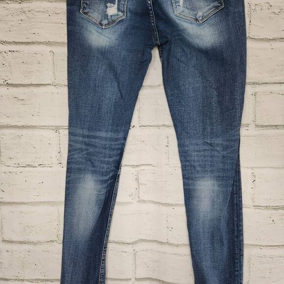 Miss Me Distressed Mid-Rise Stretch Easy Skinny Jeans Blue Size 28 - Picture 7 of 13